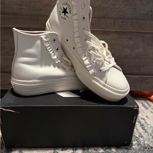 Converse White Ruffle High-Tops